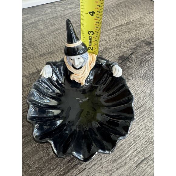 Vintage 1990s White Candy Dish Bowl Black Dress Is Bowl Kitschy - Picture 8 of 9